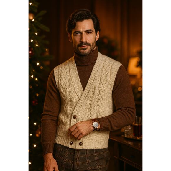 Charter Club Sweaters - Charter Club Made In Ireland 100% Wool Women's Sweater Vest Size L In Cream EUC